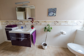 Das Badezimmer der Ferienwohnung in Stralsund