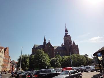Blick auf die Kirche am neuen Markt von Stralsund