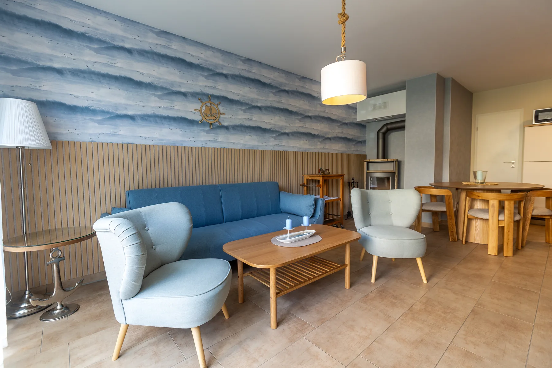 Wohnzimmer der Ferienwohnung in Stralsund
